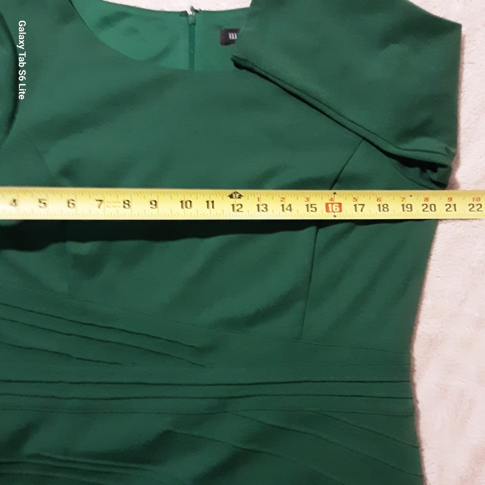 Ellen Tracy Forest Green Long Sleeve Dress Size 14. - Picture 6 of 12